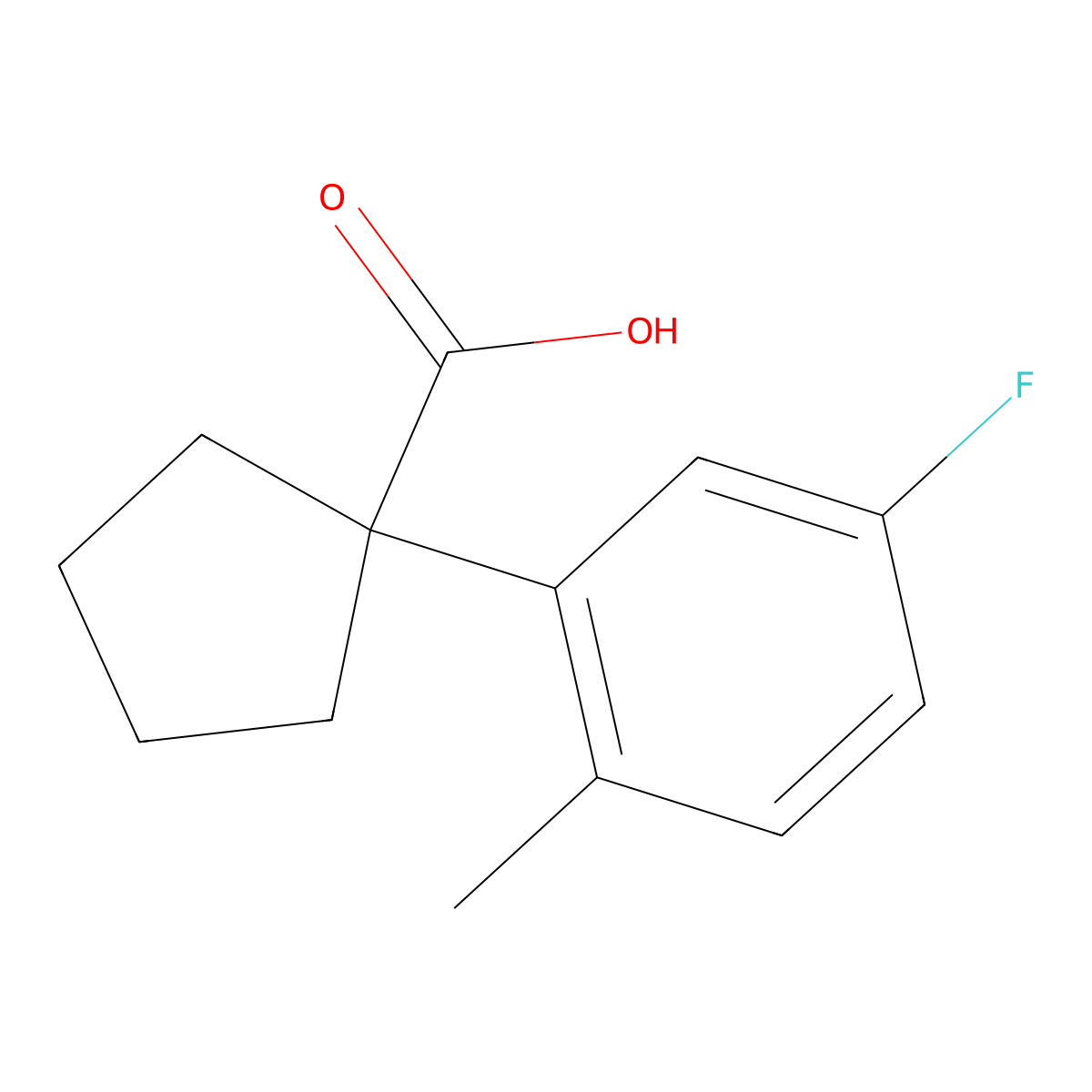 1-(5-Fluoro-2-methylphenyl)cyclopentanecarboxylic Acid molecular structure, CAS 1895636-32-4