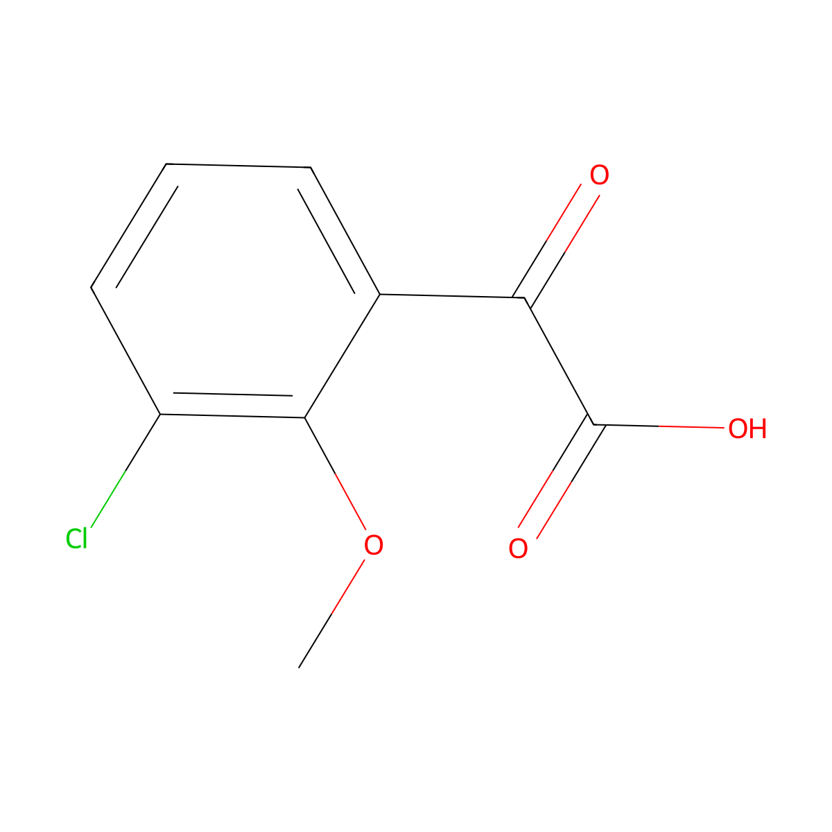 2-(3-Chloro-2-methoxyphenyl)-2-oxoacetic acid molecular structure, CAS 1895653-70-9