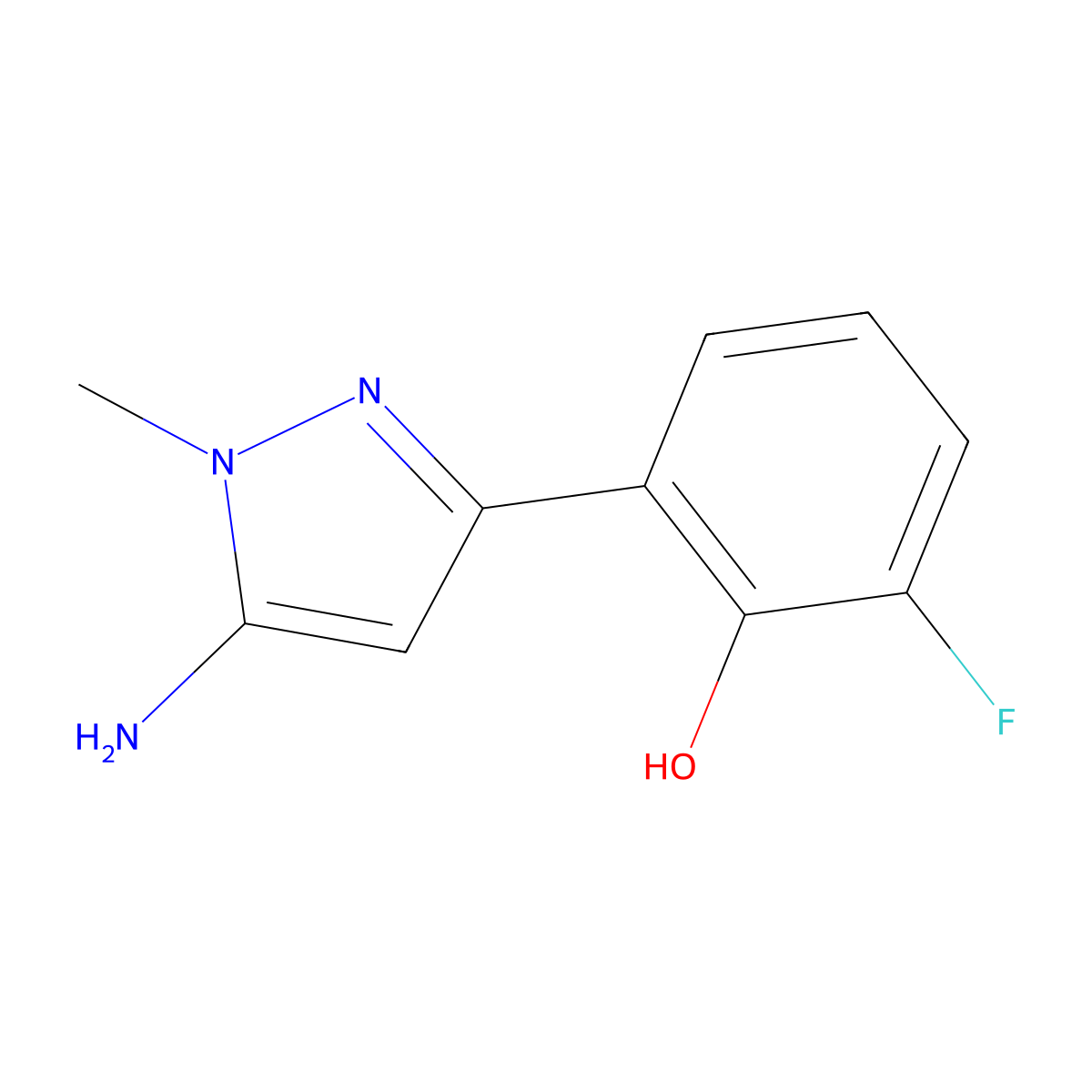 2-(5-amino-1-methyl-1H-pyrazol-3-yl)-6-fluorophenol molecular structure, CAS 1895655-41-0
