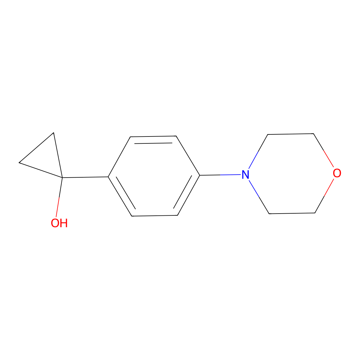 1-[4-(Morpholin-4-yl)phenyl]cyclopropan-1-ol molecular structure, CAS 1895657-12-1