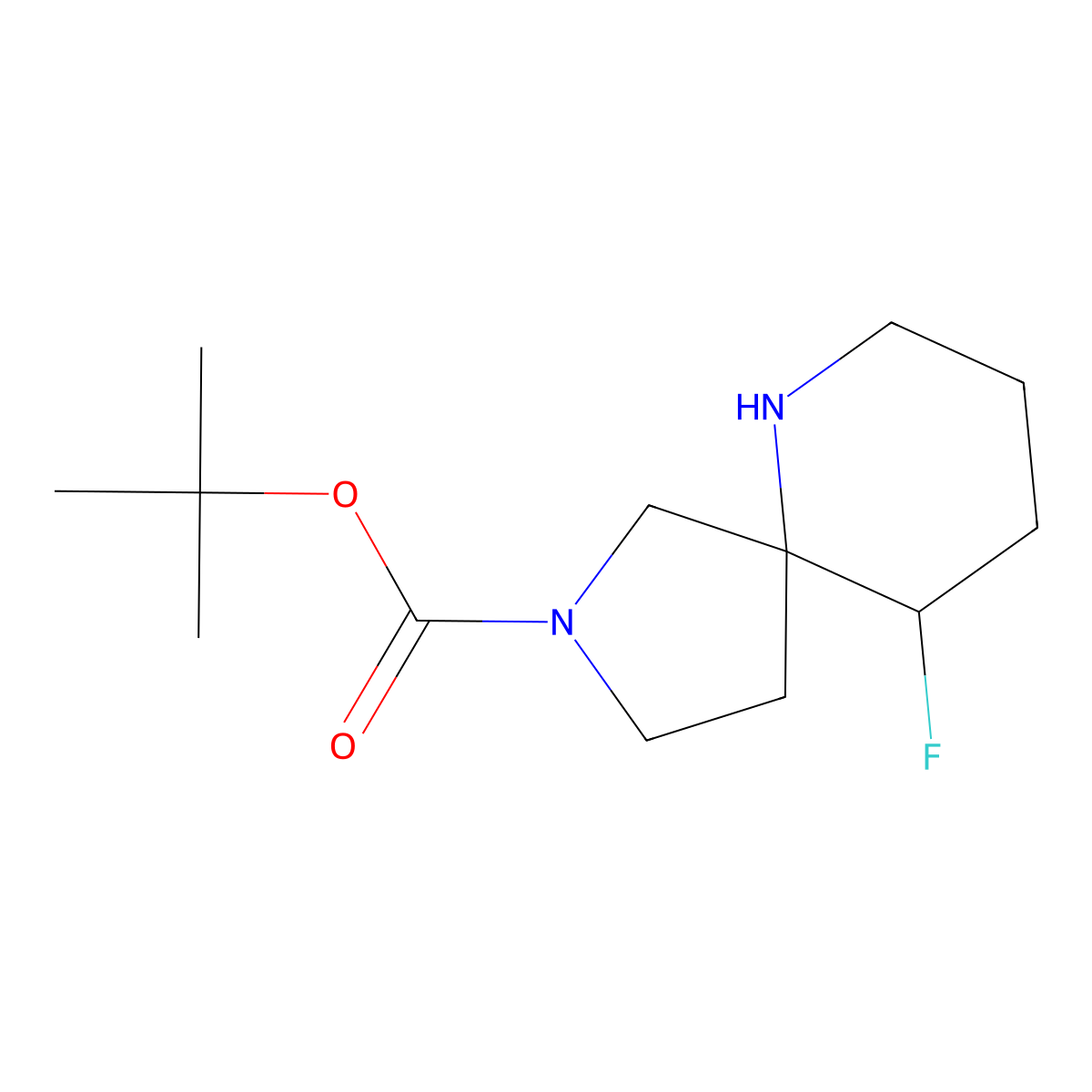 tert-Butyl 10-fluoro-2,6-diazaspiro[4.5]decane-2-carboxylate molecular structure, CAS 1895660-77-1