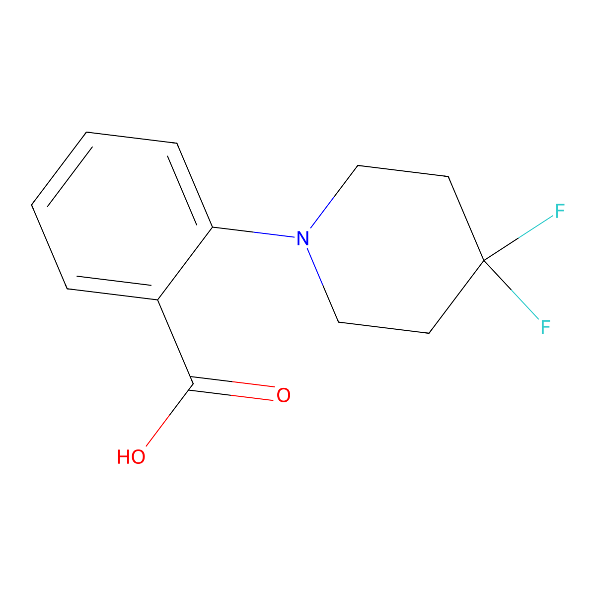 2-(4,4-Difluoropiperidin-1-yl)benzoic acid molecular structure, CAS 1895660-93-1