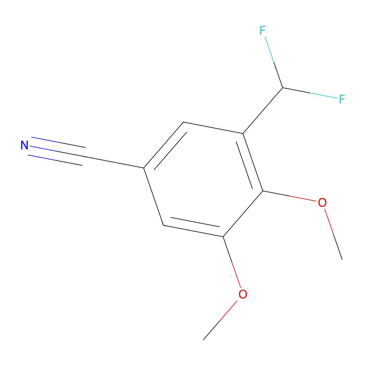 3-(Difluoromethyl)-4,5-dimethoxybenzonitrile molecular structure, CAS 1895665-24-3