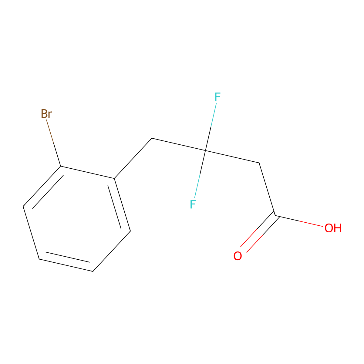 4-(2-Bromophenyl)-3,3-difluorobutanoic acid molecular structure, CAS 1895707-47-7