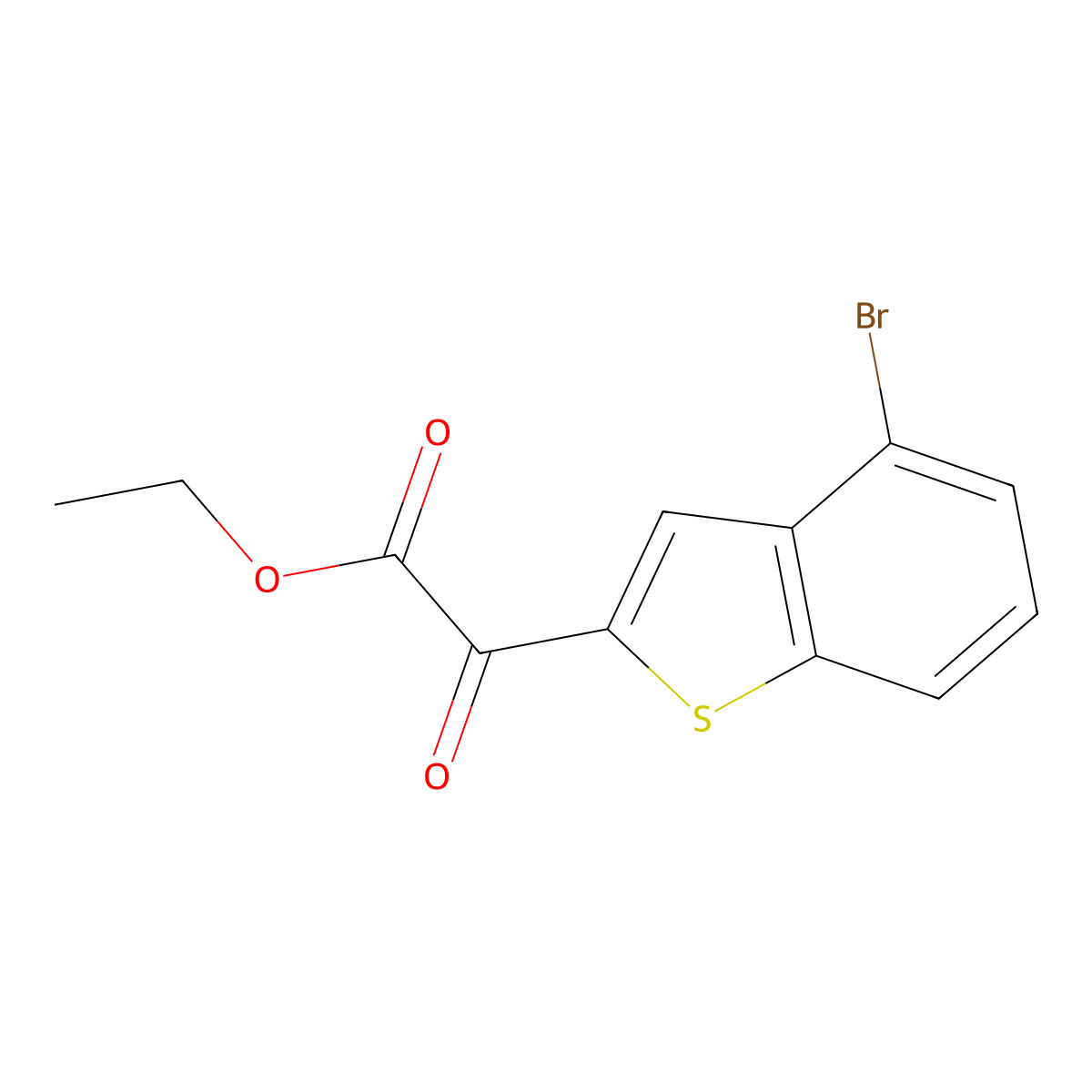 Ethyl 4-bromo-alpha-oxobenzo[B]thiophene-2-acetate molecular structure, CAS 1895723-77-9