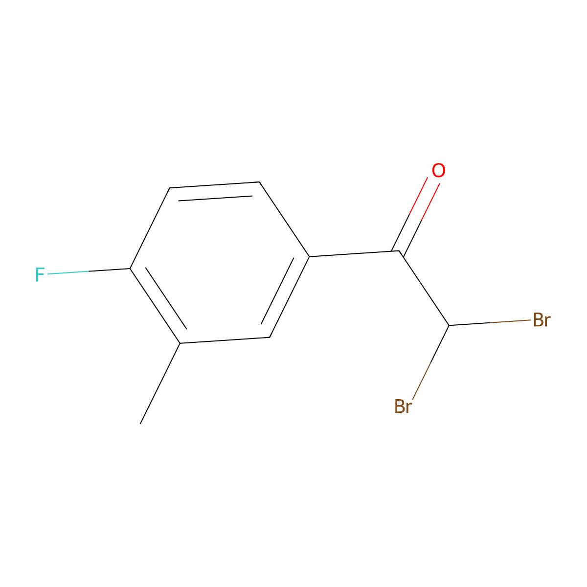 2,2-Dibromo-4 inverted exclamation mark-fluoro-3 inverted exclamation mark-methylacetophenone molecular structure, CAS 1895728-26-3