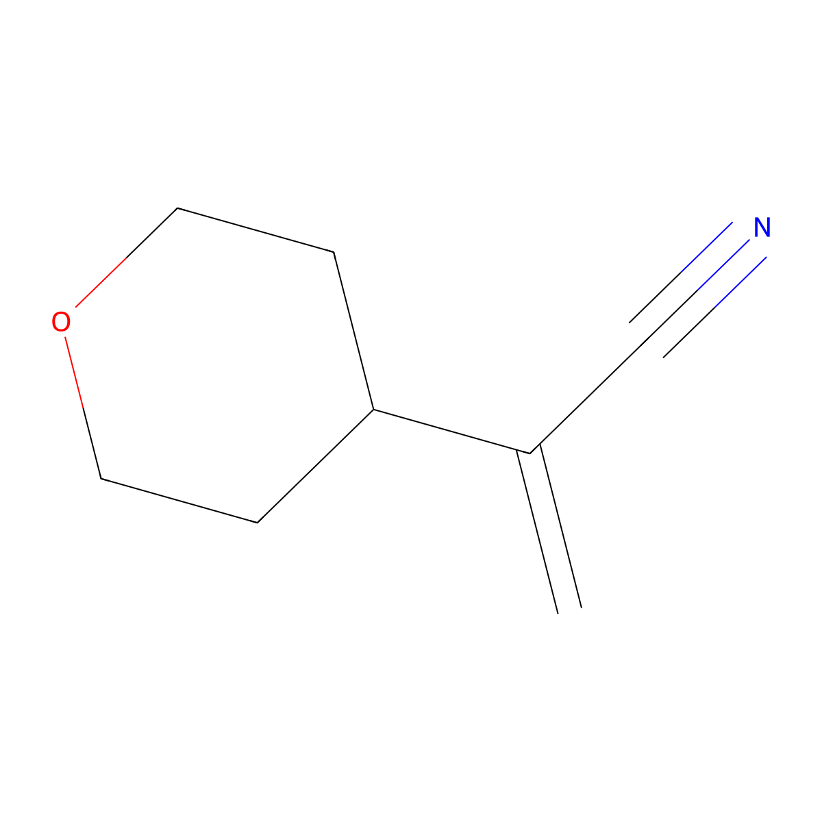 2-(Oxan-4-yl)prop-2-enenitrile molecular structure, CAS 1895732-44-1