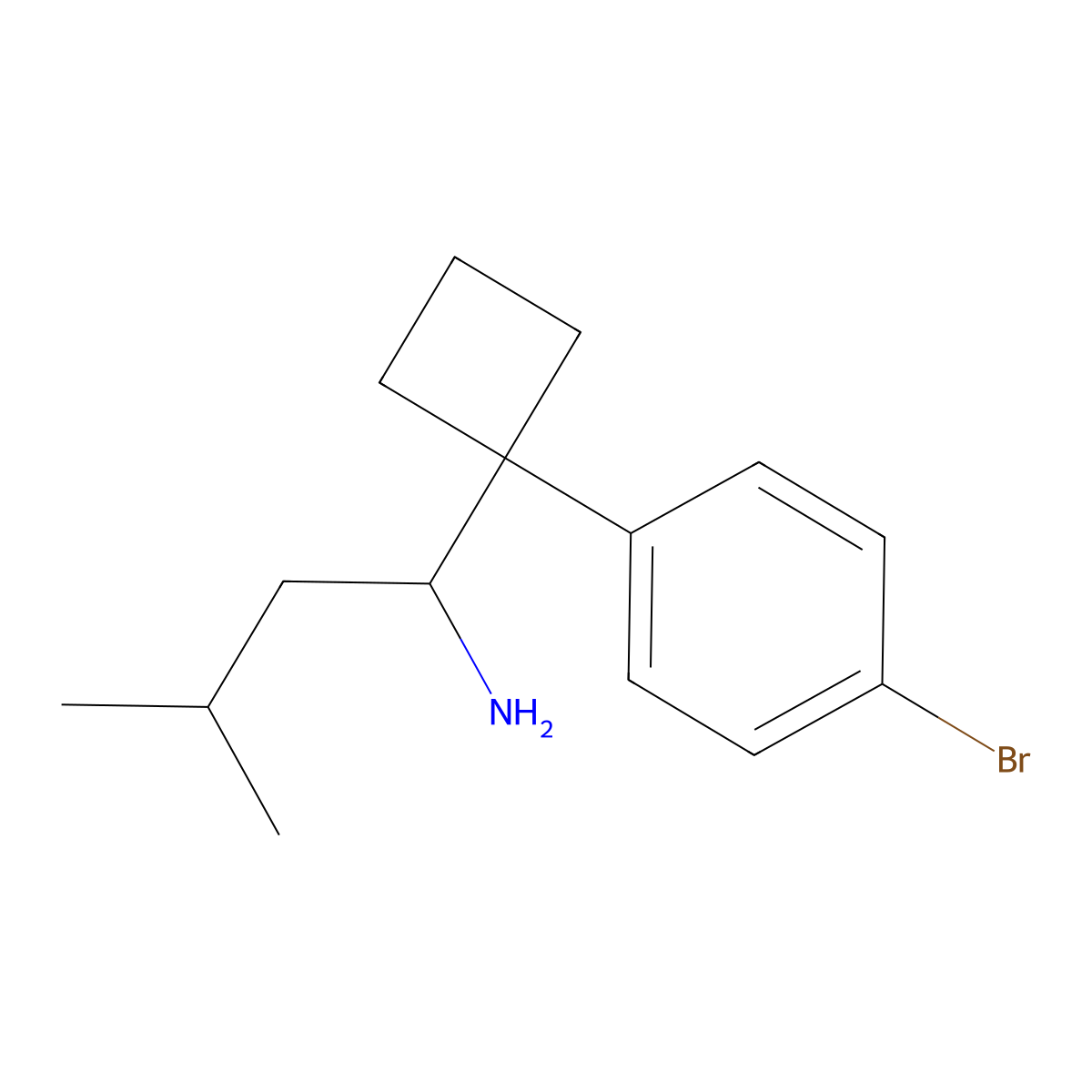 1-[1-(4-Bromophenyl)cyclobutyl]-3-methylbutylamine molecular structure, CAS 1895751-01-5