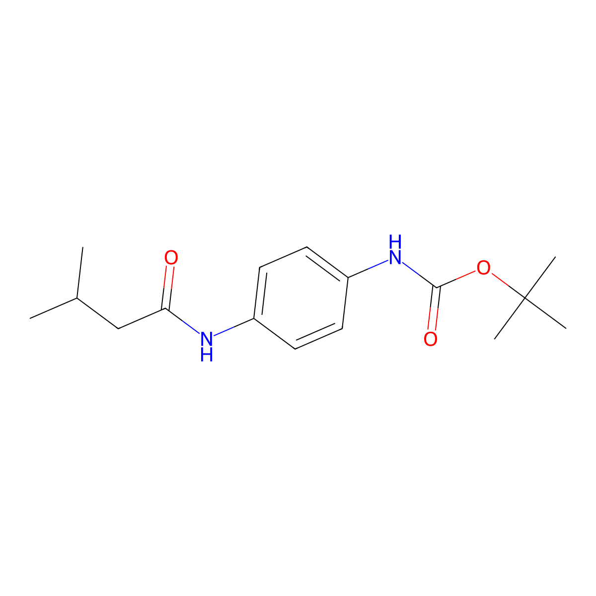 Tert-butyl {4-[(3-methylbutanoyl)amino]phenyl}carbamate molecular structure, CAS 189576-49-6