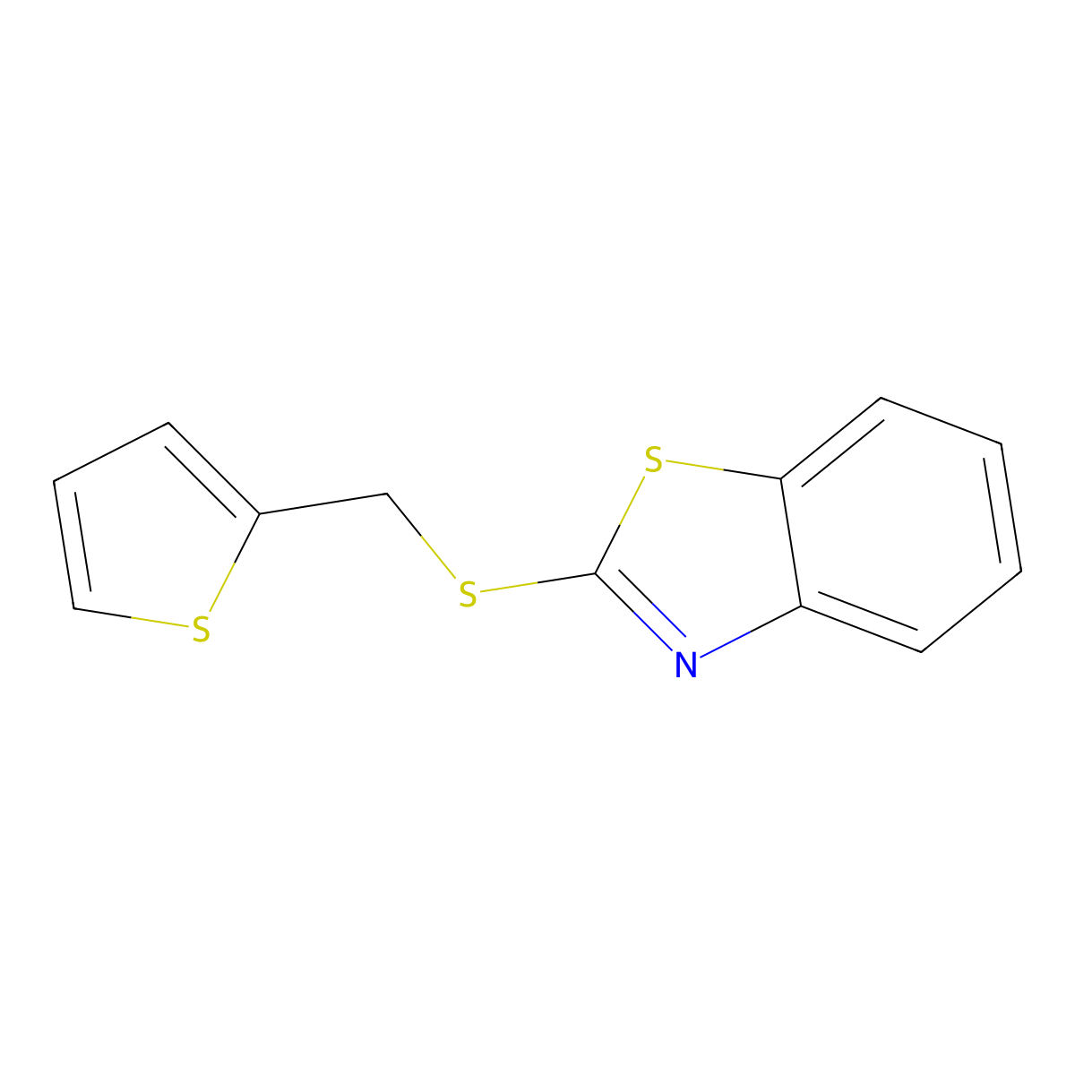 2-((Thiophen-2-ylmethyl)thio)benzo[d]thiazole molecular structure, CAS 189579-62-2