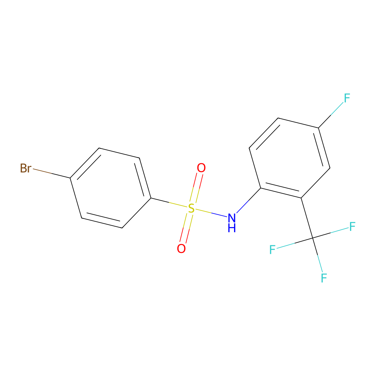 4-Bromo-N-[4-fluoro-2-(trifluoromethyl)phenyl]-Benzenesulfonamide molecular structure, CAS 1895816-41-7