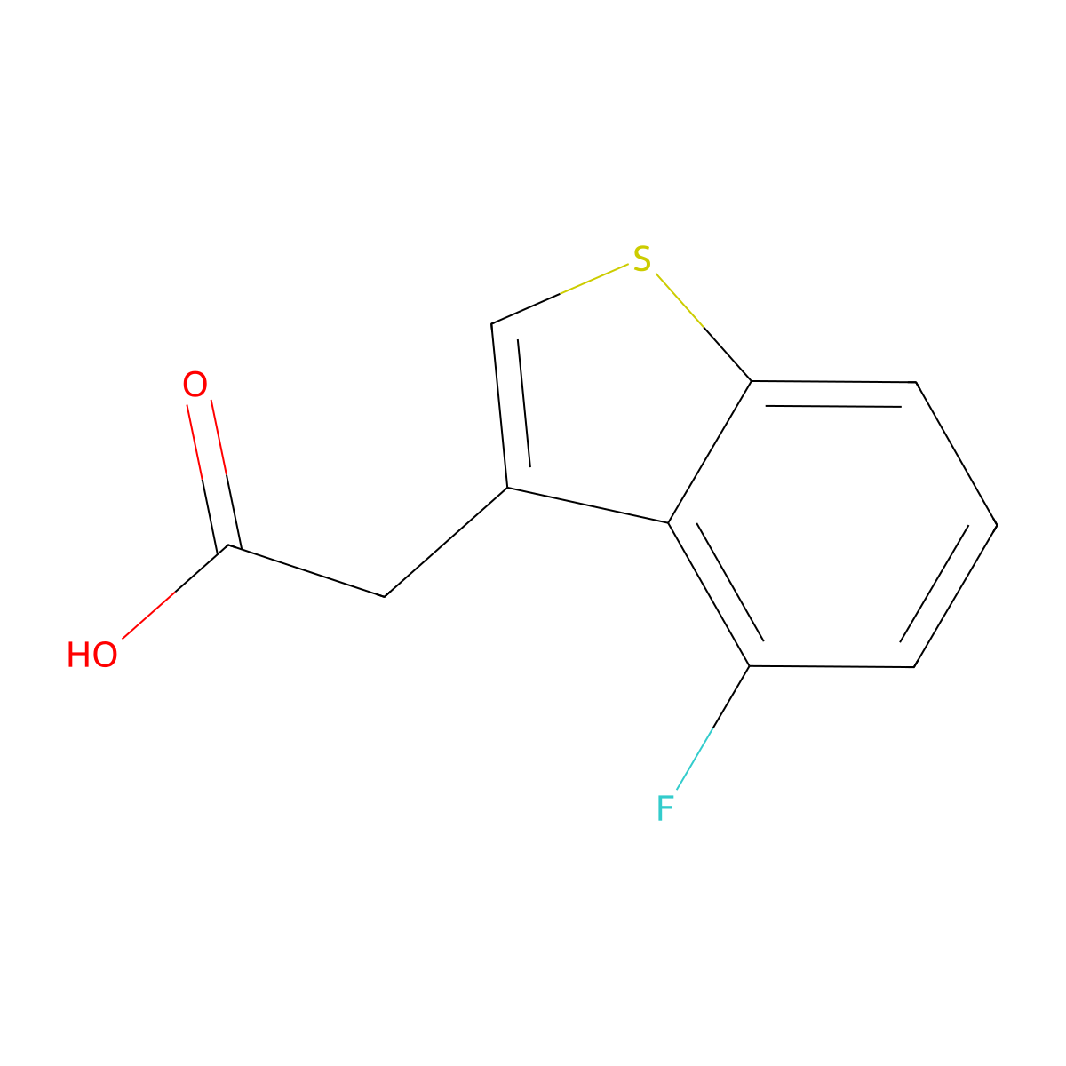 2-(4-Fluoro-1-benzothiophen-3-yl)acetic acid molecular structure, CAS 1895828-16-6