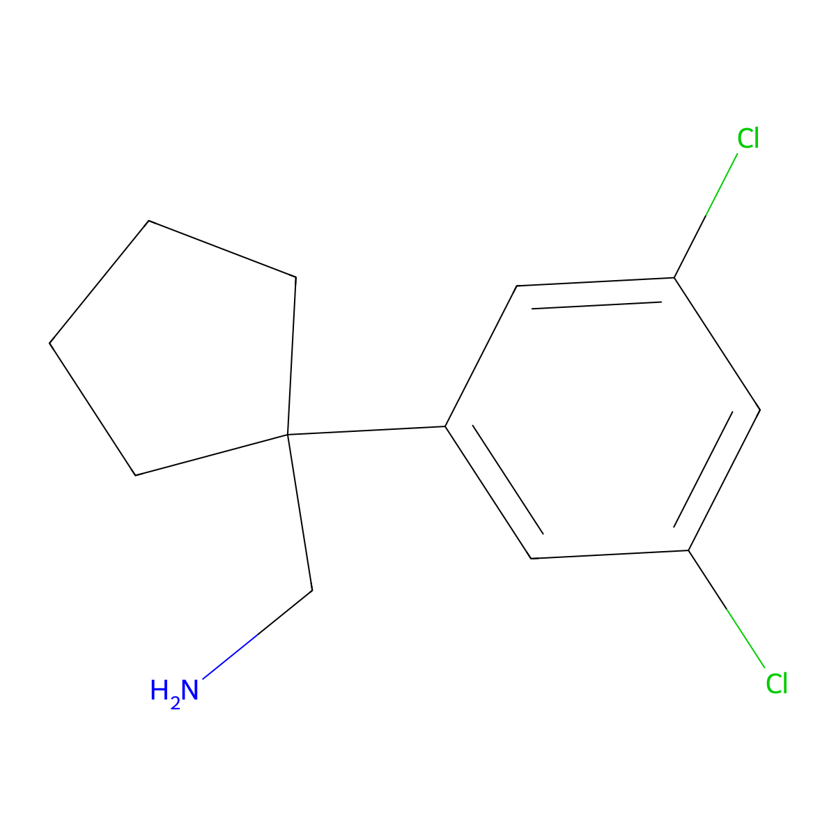 1-(3,5-Dichlorophenyl)cyclopentanemethanamine molecular structure, CAS 1895831-04-5
