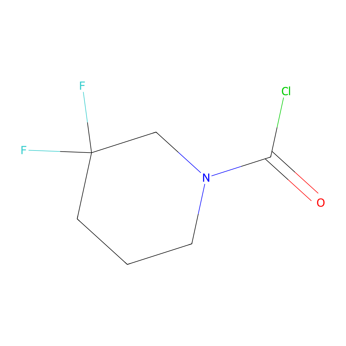 3,3-Difluoropiperidine-1-carbonyl chloride molecular structure, CAS 1895834-07-7