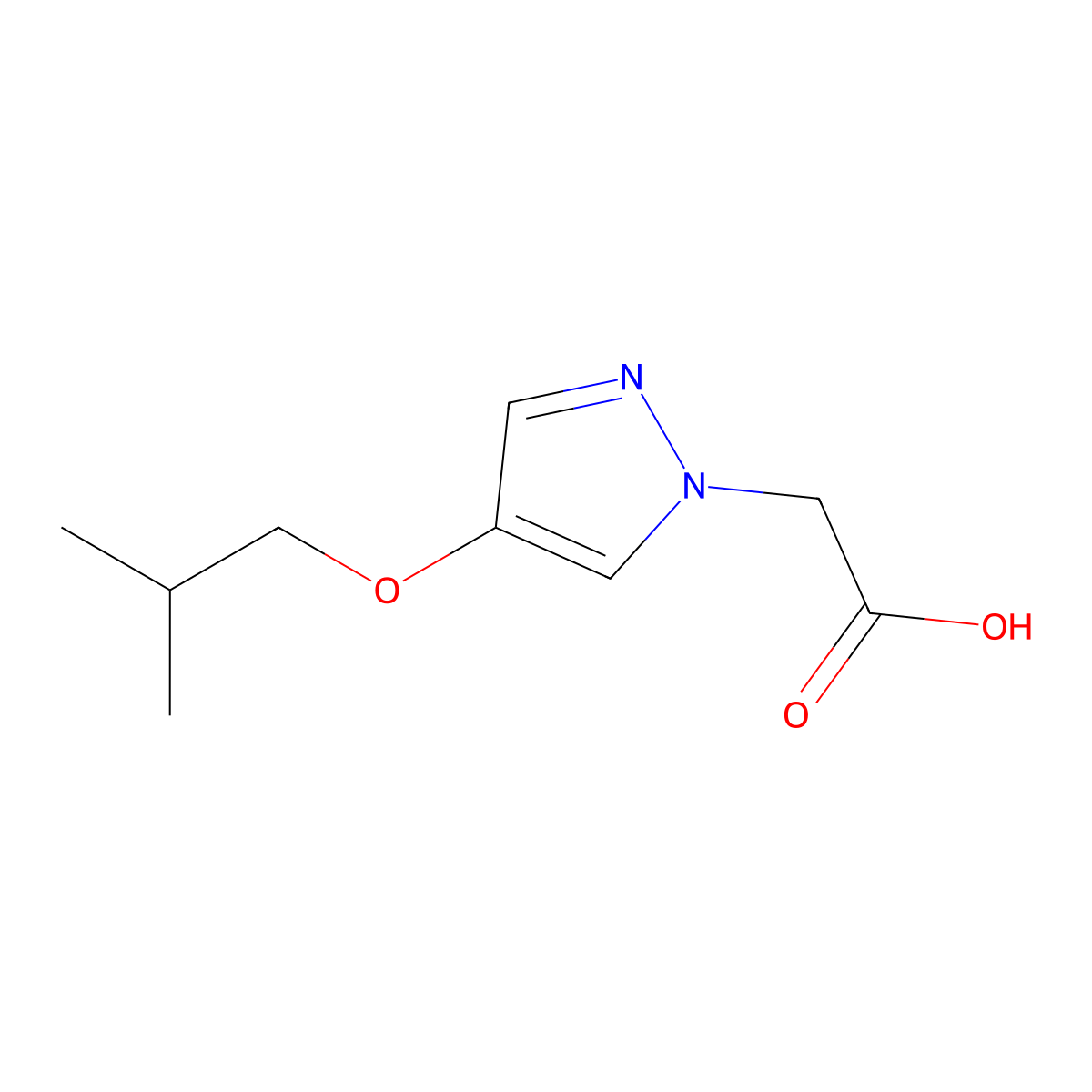 (4-Isobutoxy-pyrazol-1-yl)-acetic acid molecular structure, CAS 1895859-59-2