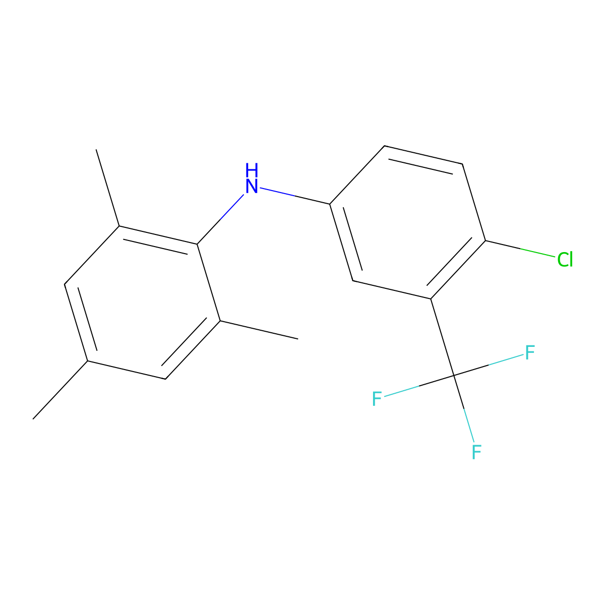 N-[4-chloro-3-(trifluoromethyl)phenyl]-2,4,6-trimethylaniline molecular structure, CAS 1895861-88-7