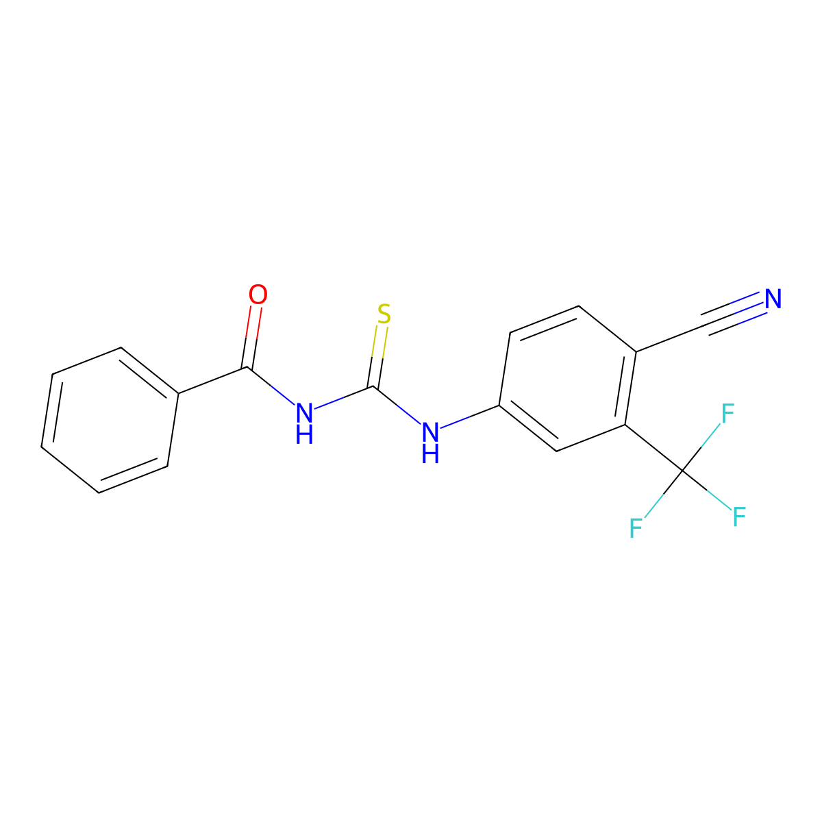 N-((4-Cyano-3-(trifluoromethyl)phenyl)carbamothioyl)benzamide molecular structure, CAS 1895865-08-3