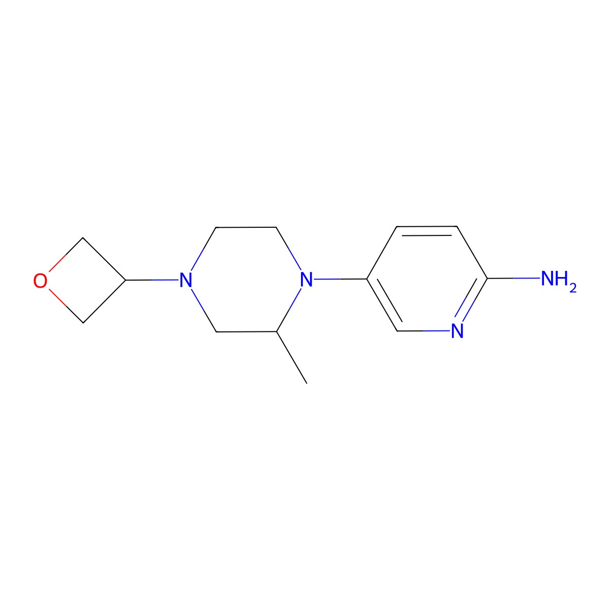 5-[(2S)-2-methyl-4-(oxetan-3-yl)piperazin-1-yl]pyridin-2-amine molecular structure, CAS 1895867-65-8