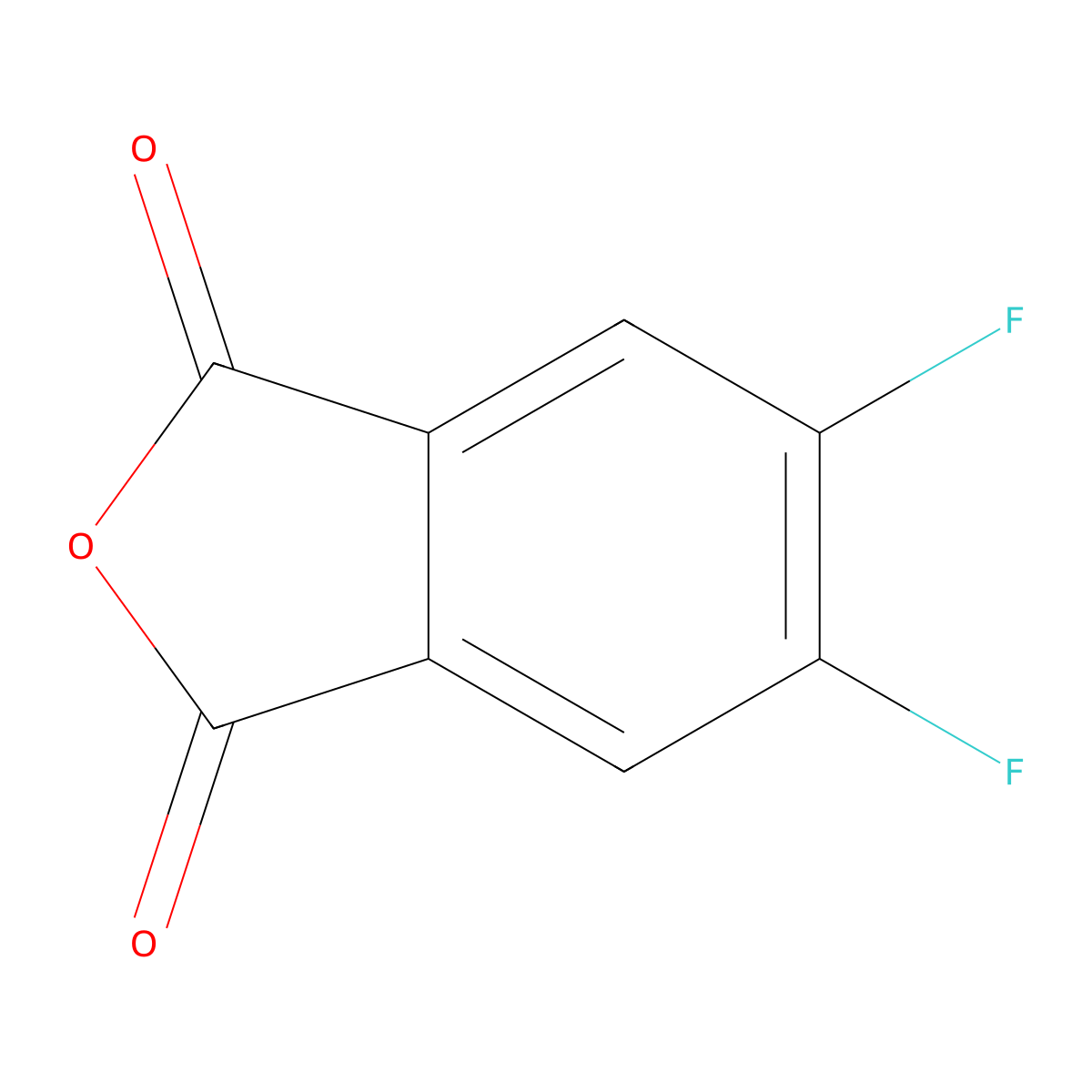 4,5-Difluorophthalic Anhydride molecular structure, CAS 18959-30-3