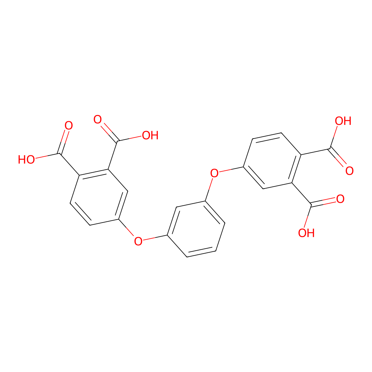 4,4'-(1,3-Phenylenebis(oxy))diphthalic acid molecular structure, CAS 18959-91-6