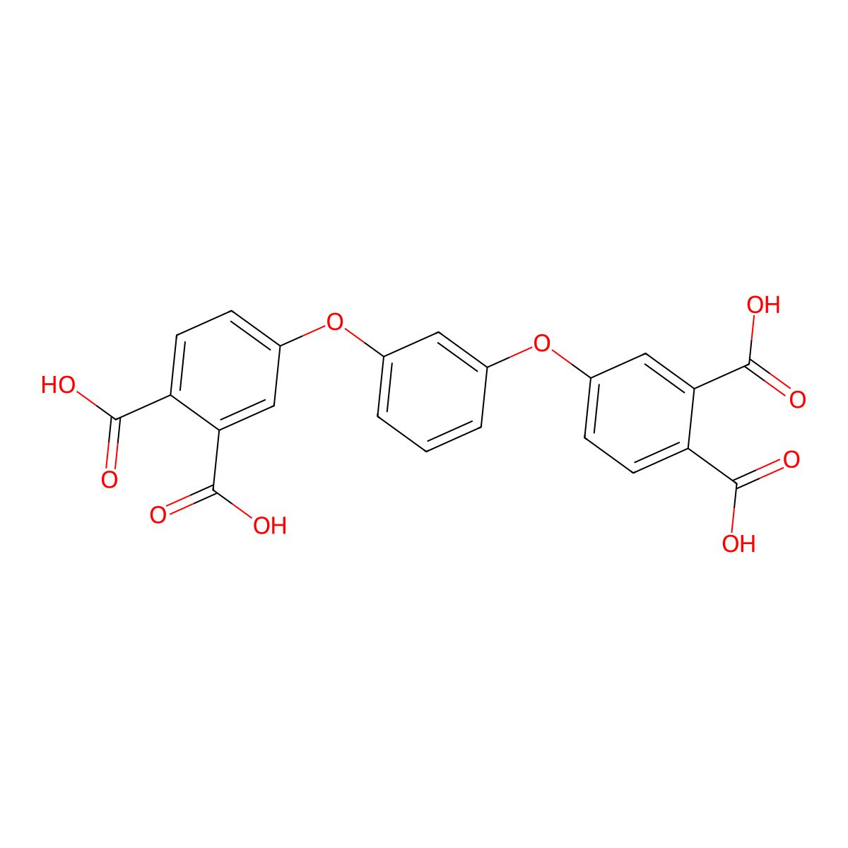 4,4'-(1,3-Phenylenebis(oxy))diphthalic acid molecular structure, CAS 18959-91-6