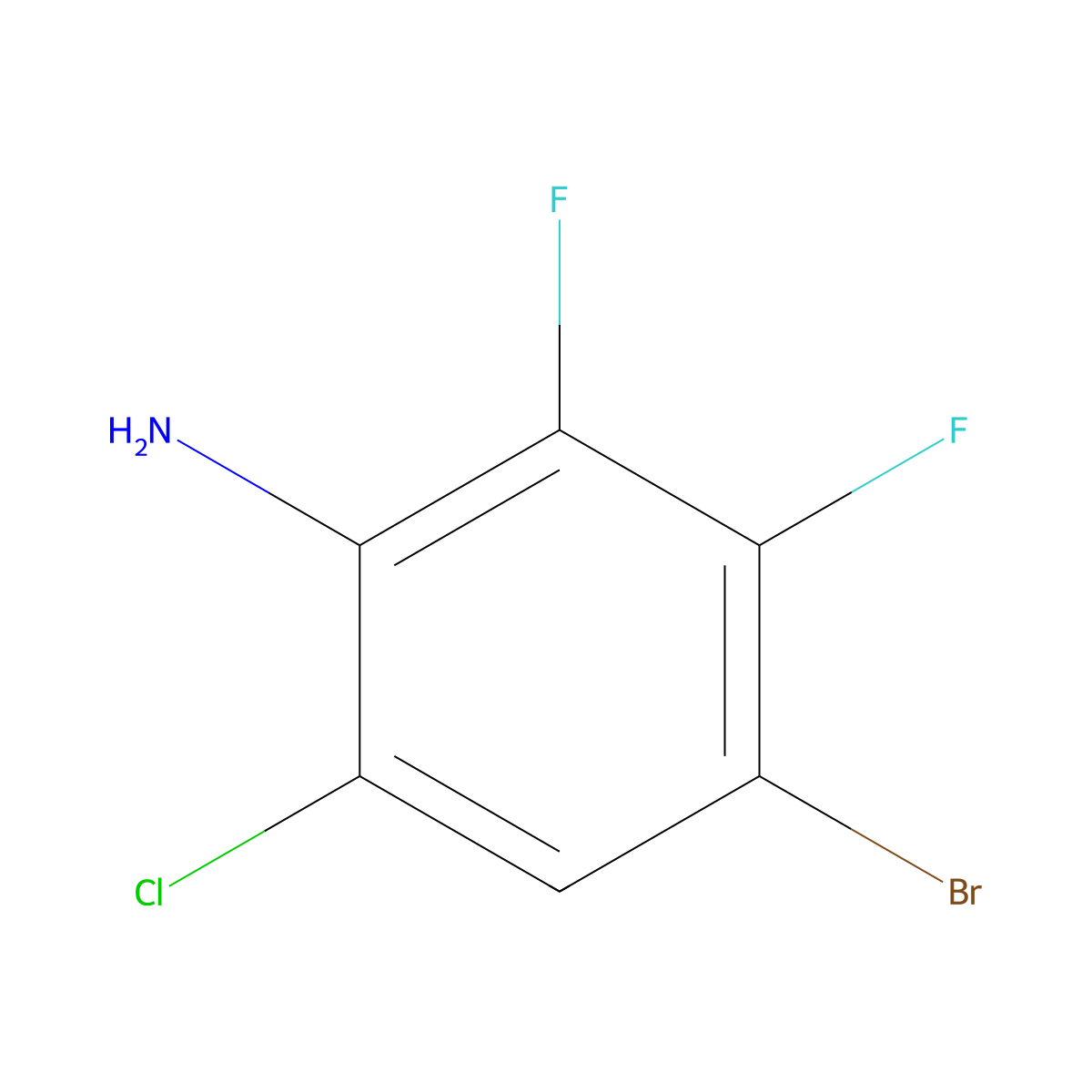 4-Bromo-6-chloro-2,3-difluoroaniline molecular structure, CAS 1895912-80-7