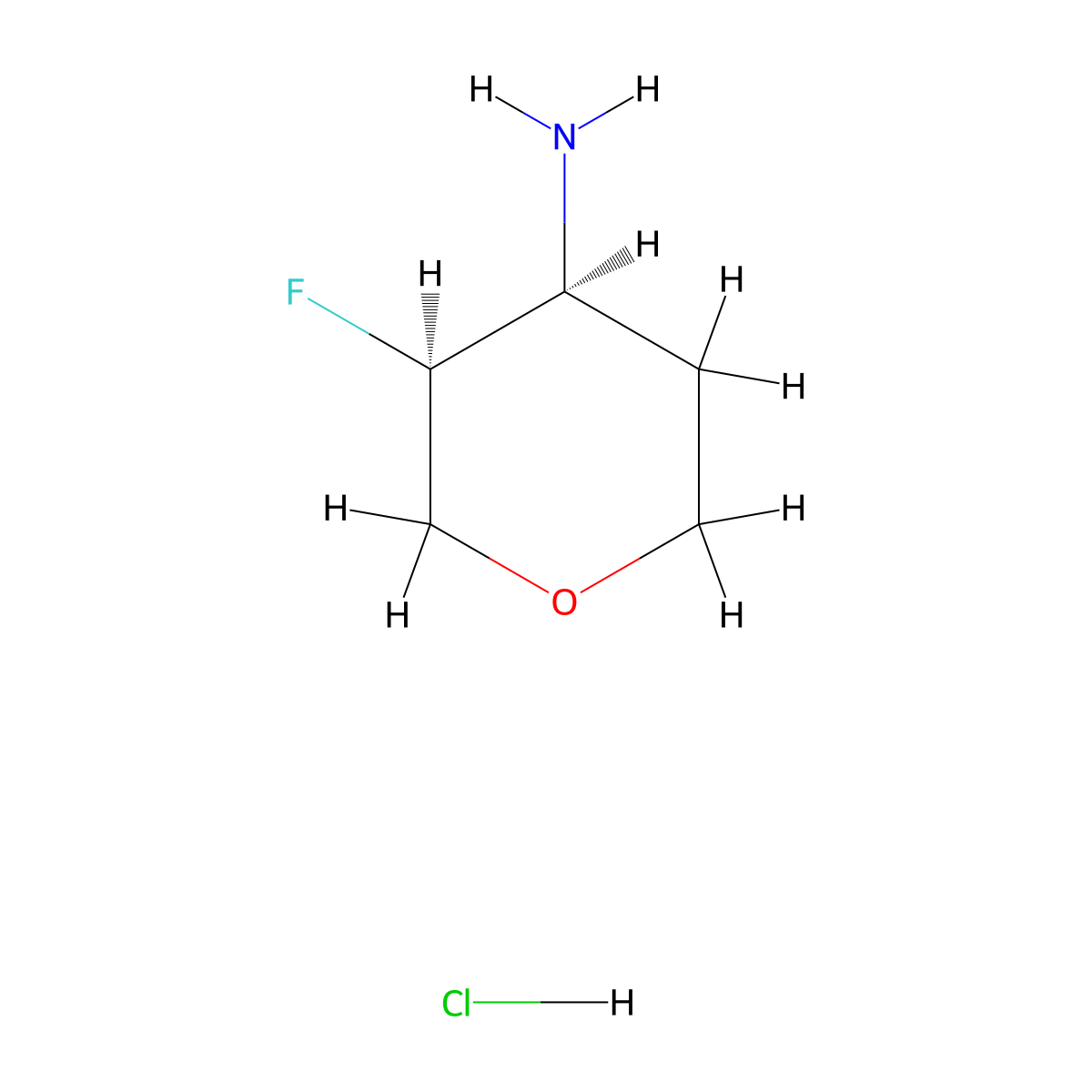 (3S,4S)-3-Fluorooxan-4-amine hydrochloride molecular structure, CAS 1895912-87-4