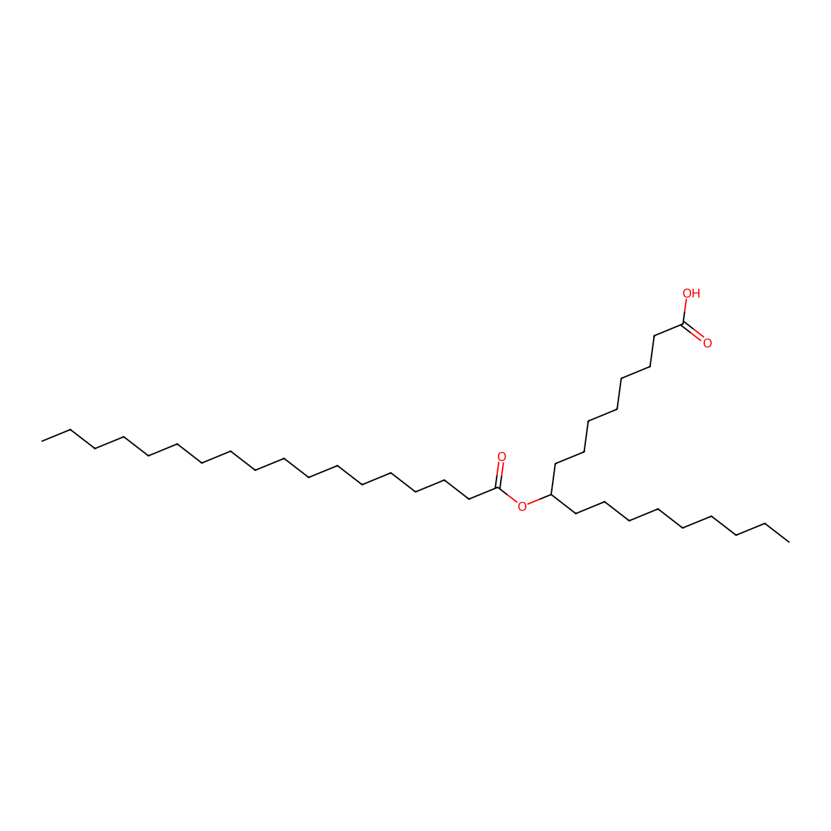 9-Octadecanoyloxy-octadecanoic acid molecular structure, CAS 1895916-79-6