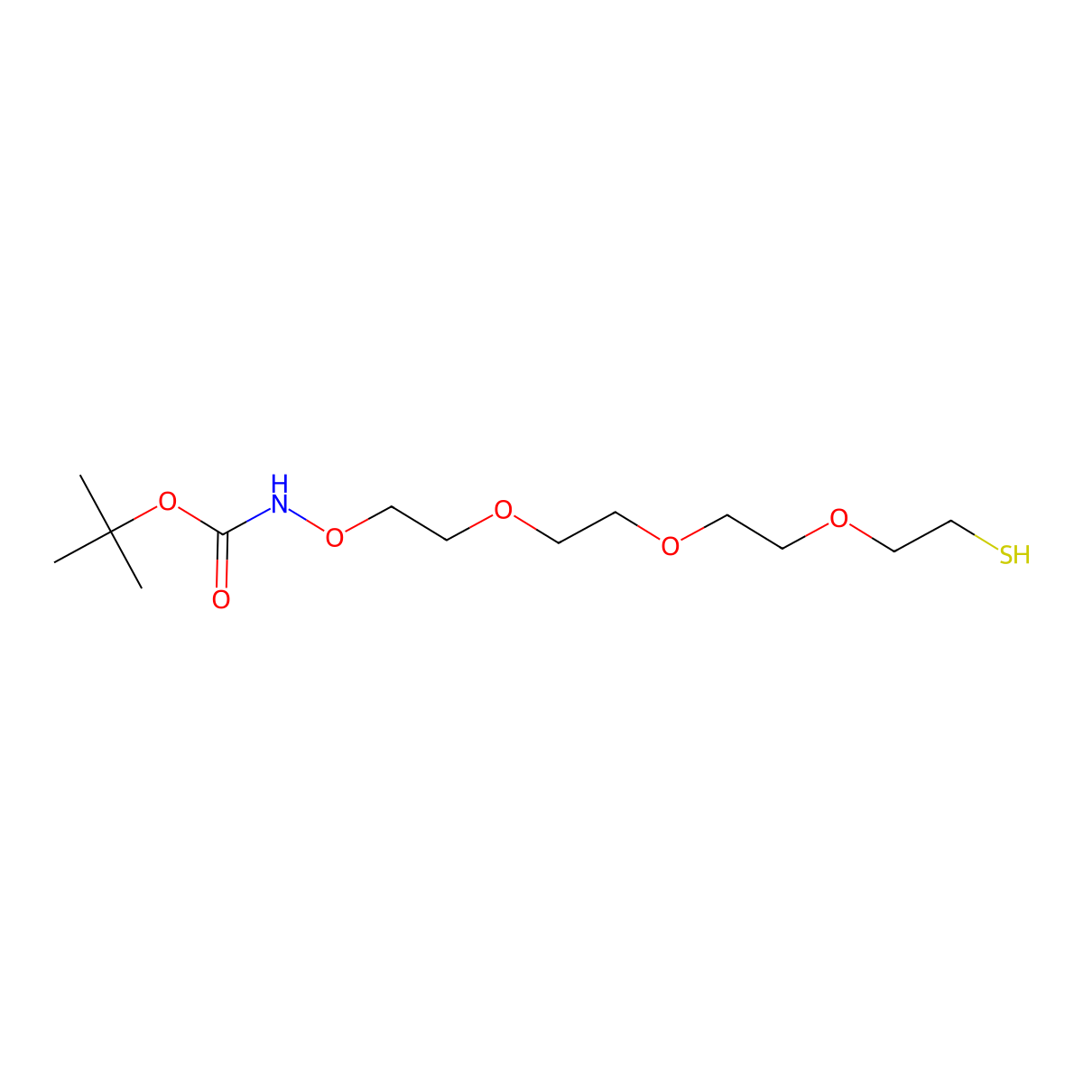 t-Boc-Aminooxy-PEG3-thiol molecular structure, CAS 1895922-75-4