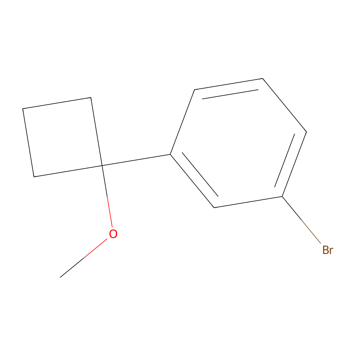 1-Bromo-3-(1-methoxycyclobutyl)benzene molecular structure, CAS 1895962-42-1