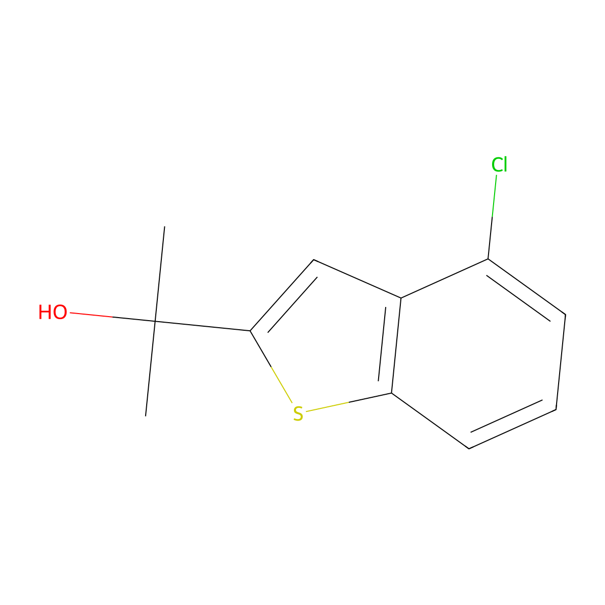 4-Chloro-alpha,alpha-dimethylbenZo[b]thiophene-2-methanol molecular structure, CAS 1895962-43-2