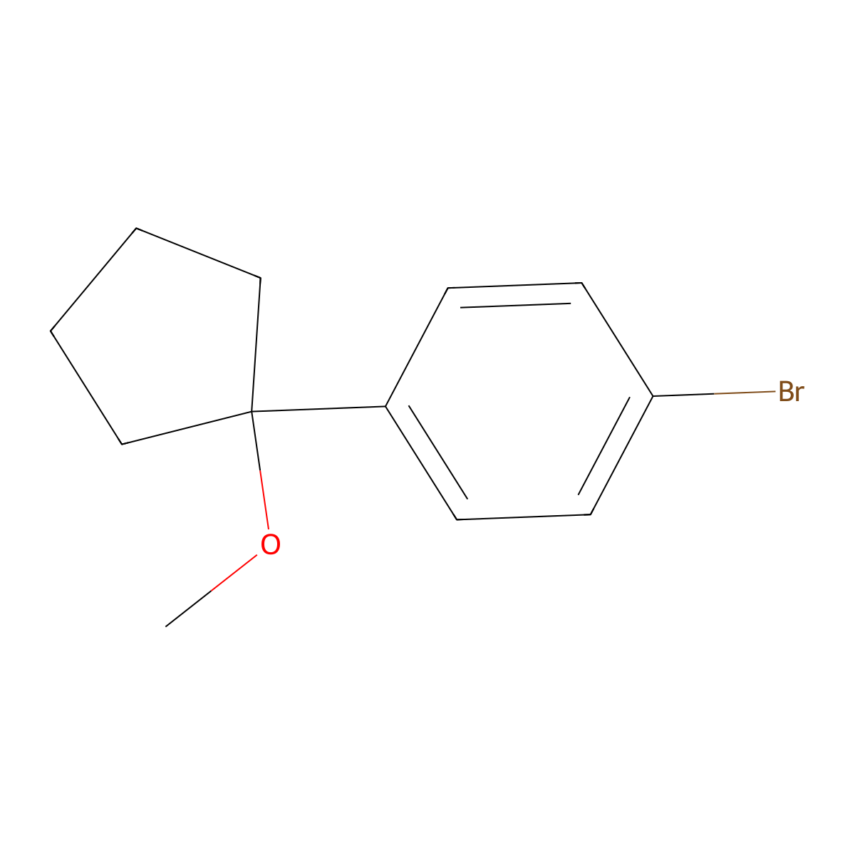 1-Bromo-4-(1-methoxycyclopentyl)benzene molecular structure, CAS 1895966-50-3