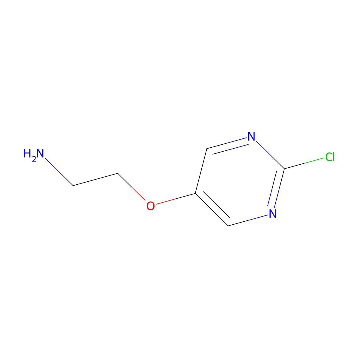2-[(2-Chloropyrimidin-5-yl)oxy]ethan-1-amine molecular structure, CAS 1895978-57-0