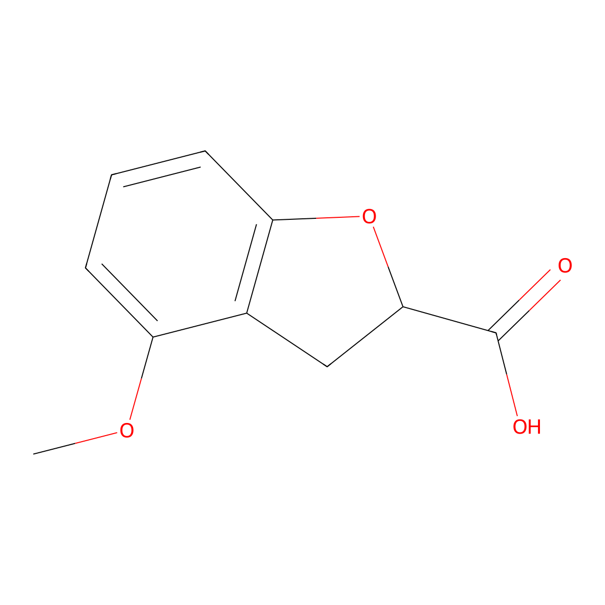 4-Methoxy-2,3-dihydro-1-benzofuran-2-carboxylic acid molecular structure, CAS 1895982-89-4