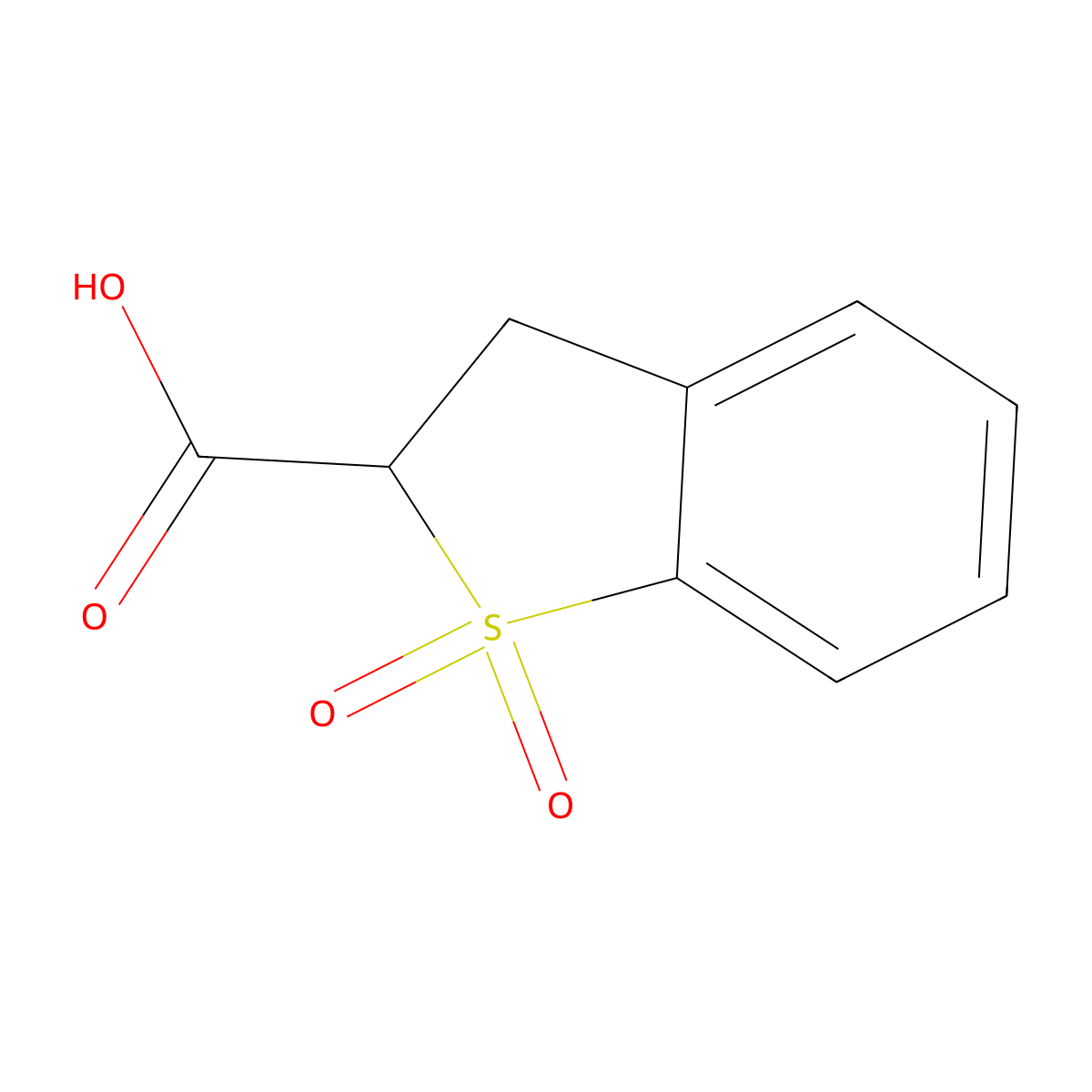 1,1-Dioxo-2,3-dihydro-1lambda6-benzothiophene-2-carboxylic acid molecular structure, CAS 1895985-99-5