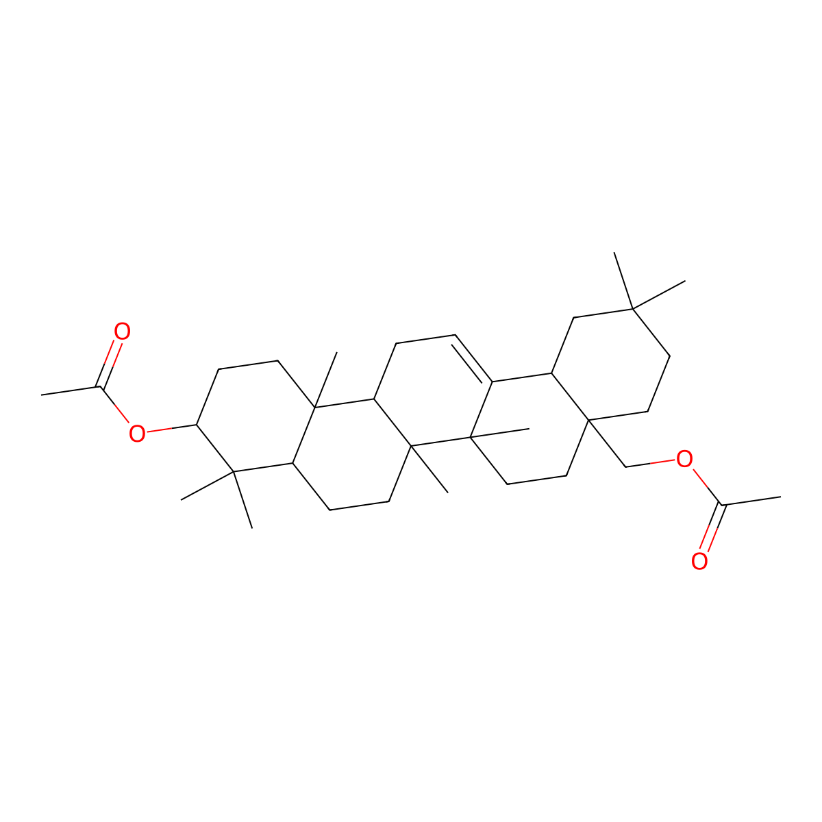 Erythrodiol diacetate molecular structure, CAS 1896-77-1
