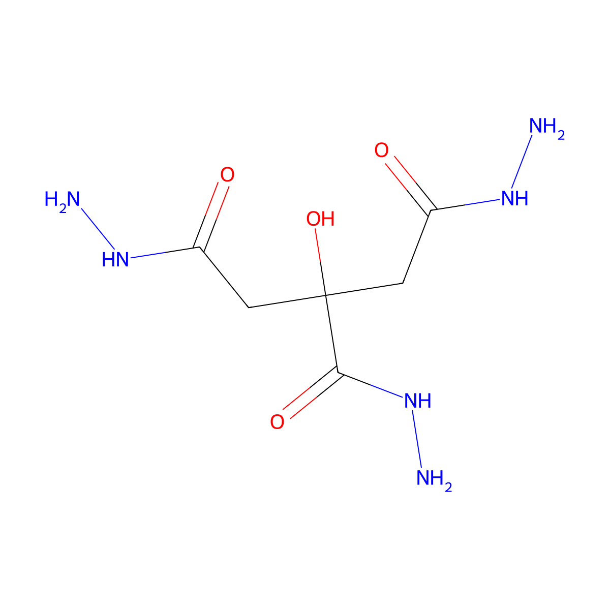2-Hydroxypropane-1,2,3-tricarbohydrazide molecular structure, CAS 18960-42-4