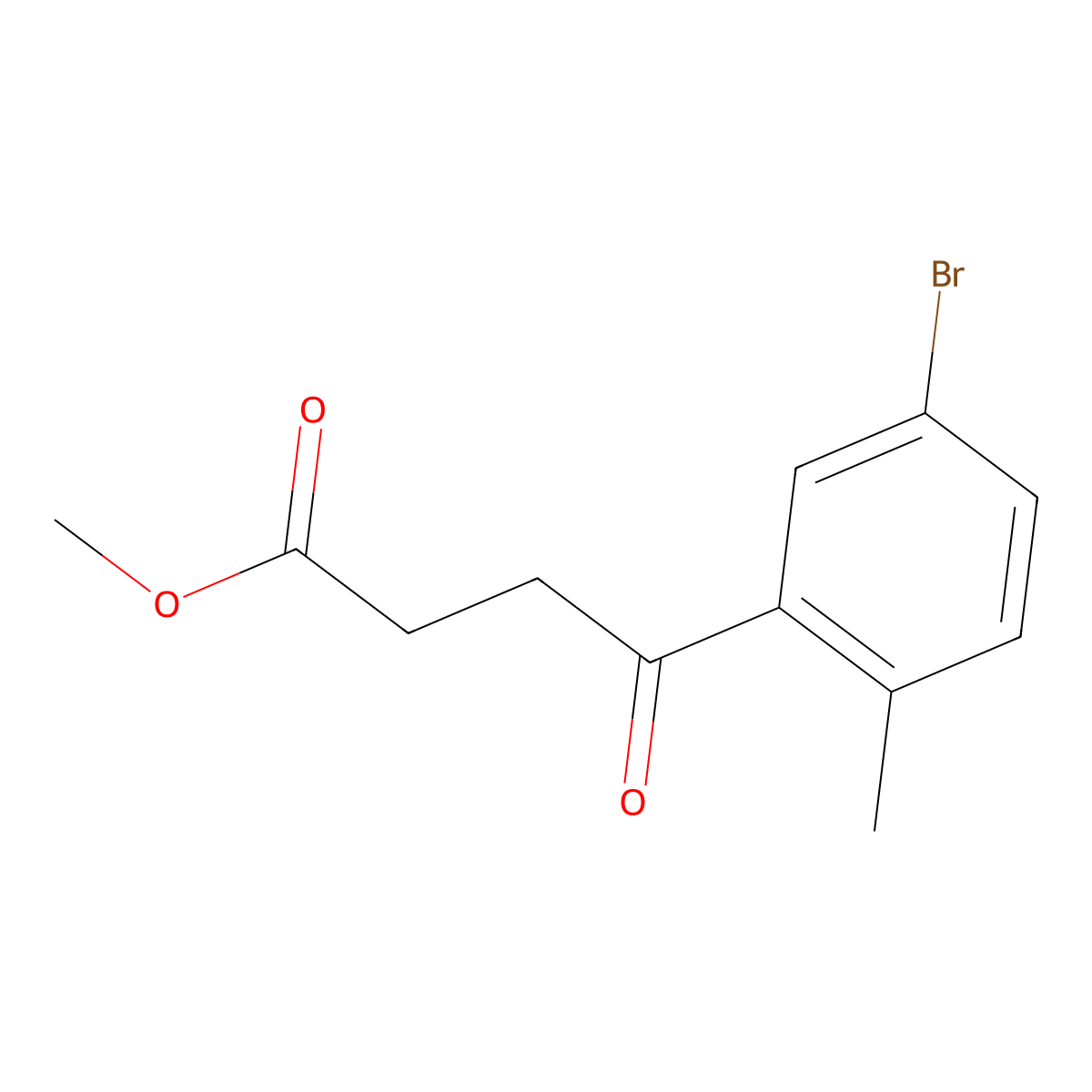 Methyl 4-(5-bromo-2-methylphenyl)-4-oxobutanoate molecular structure, CAS 1896014-33-7