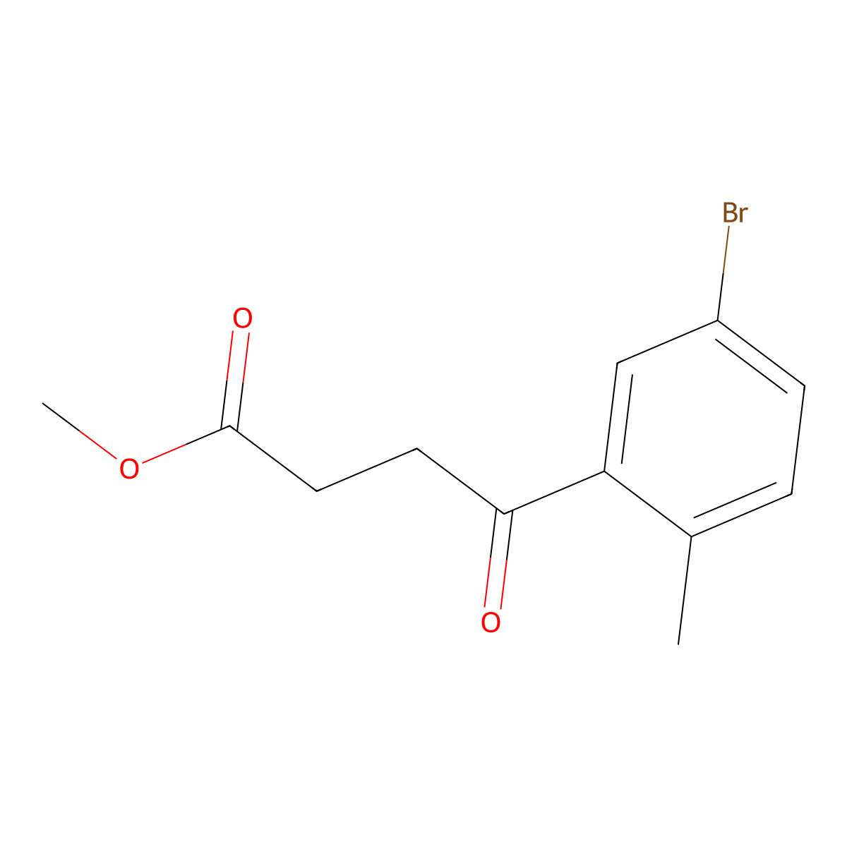 Methyl 4-(5-bromo-2-methylphenyl)-4-oxobutanoate molecular structure, CAS 1896014-33-7