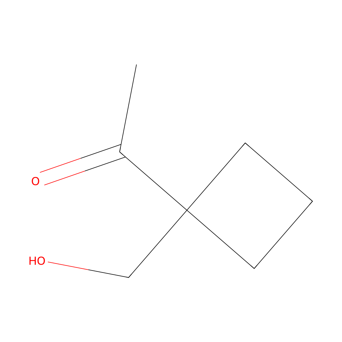 1-[1-(Hydroxymethyl)cyclobutyl]ethan-1-one molecular structure, CAS 1896037-95-8