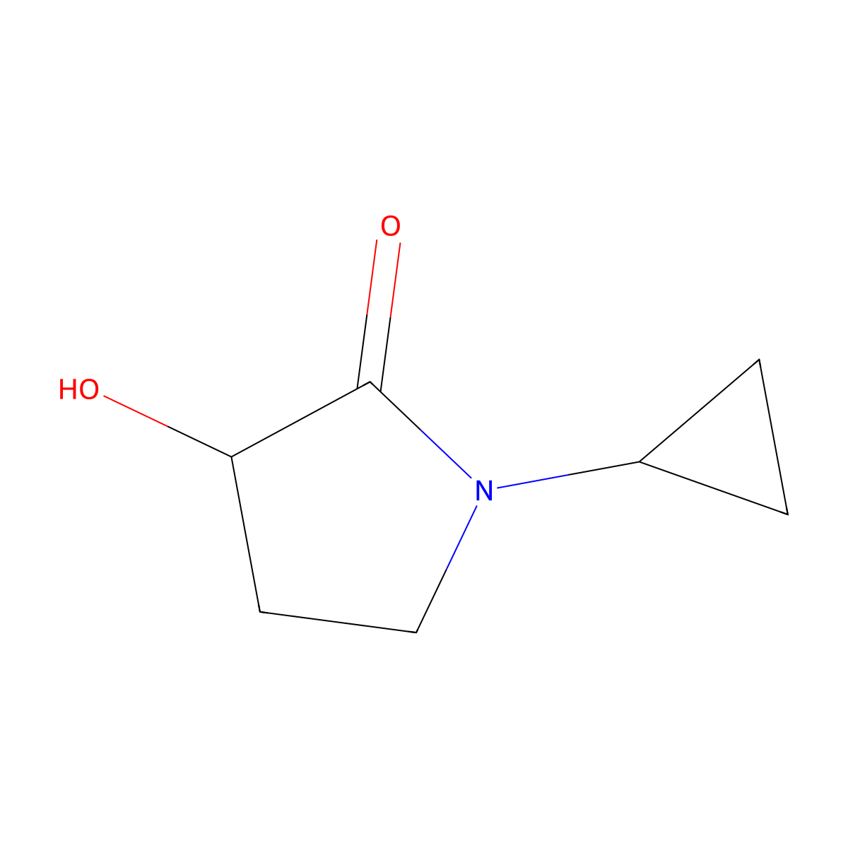 1-Cyclopropyl-3-hydroxypyrrolidin-2-one molecular structure, CAS 1896105-16-0