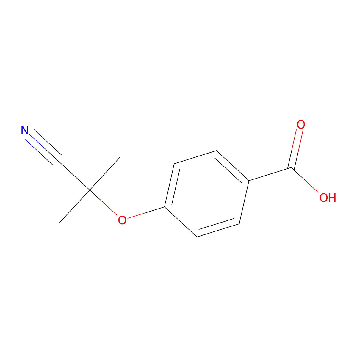 4-(1-Cyano-1-methylethoxy)benzoic acid molecular structure, CAS 1896156-27-6