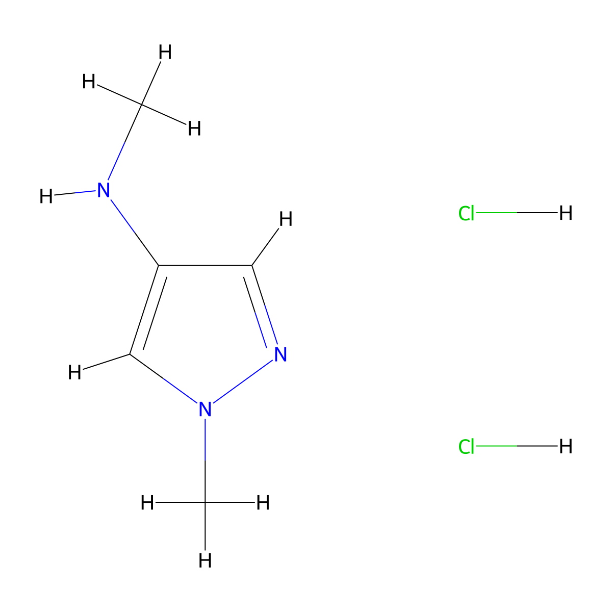 N,1-dimethyl-1H-pyrazol-4-amine dihydrochloride molecular structure, CAS 1896159-87-7