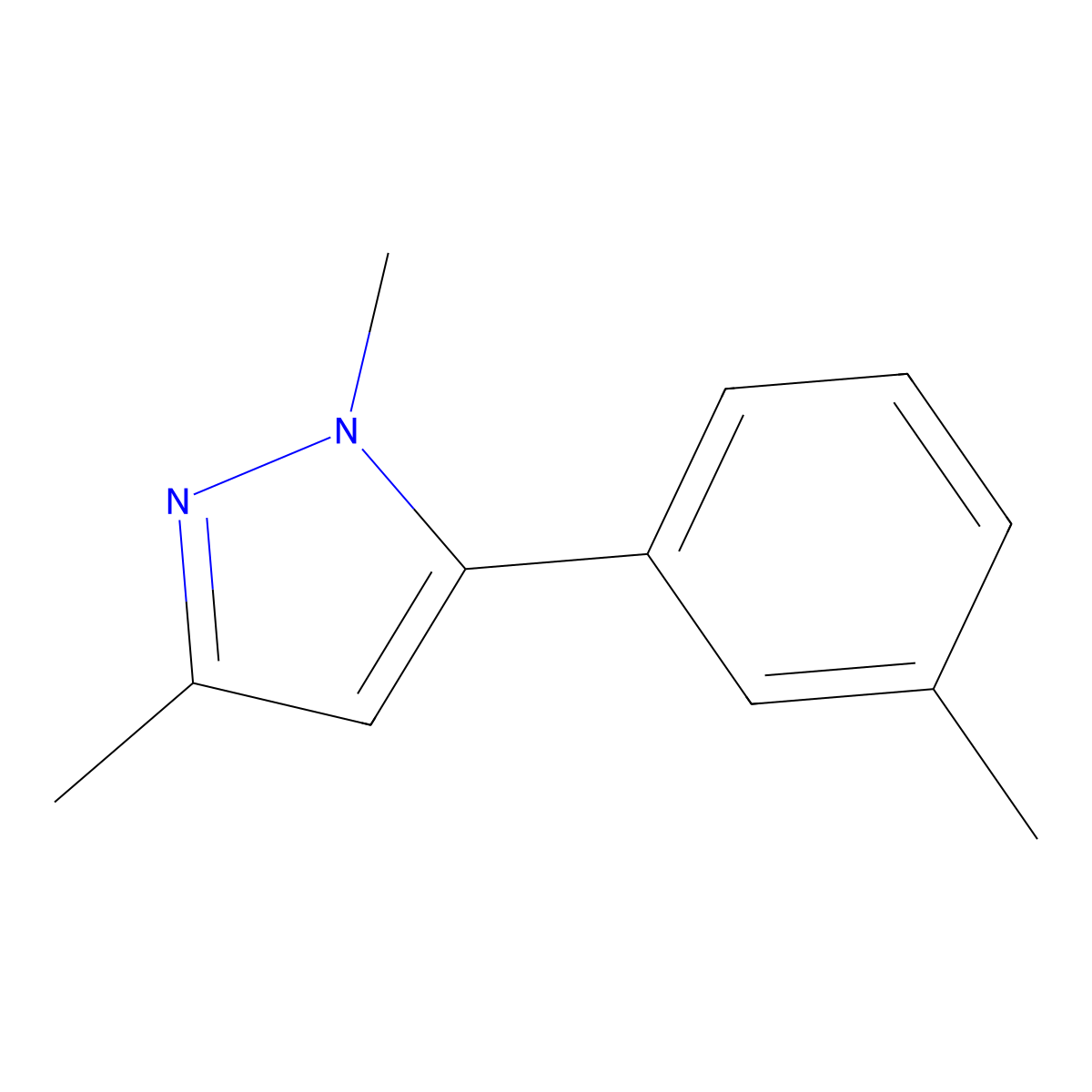 1,3-Dimethyl-5-(3-methylphenyl)-1H-pyrazole molecular structure, CAS 1896160-22-7