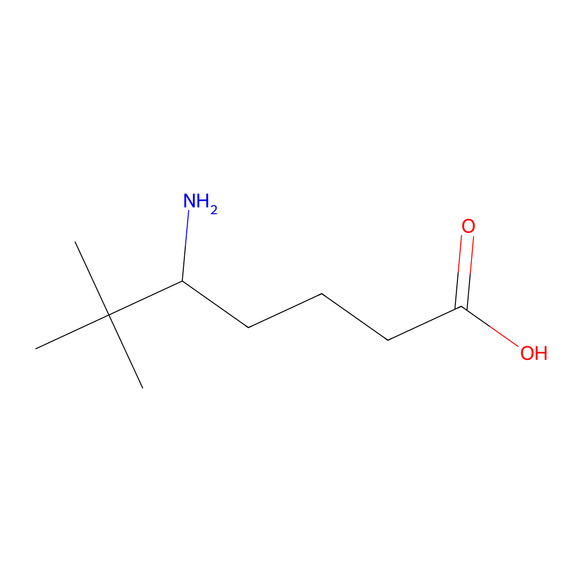 5-Amino-6,6-dimethylheptanoic acid molecular structure, CAS 1896179-08-0