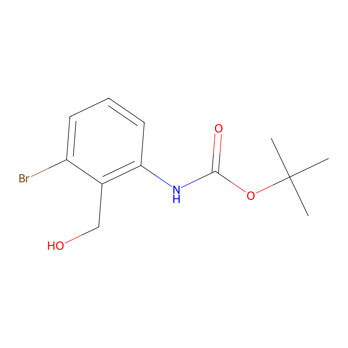 tert-butyl N-[3-bromo-2-(hydroxymethyl)phenyl]carbamate molecular structure, CAS 1896182-07-2