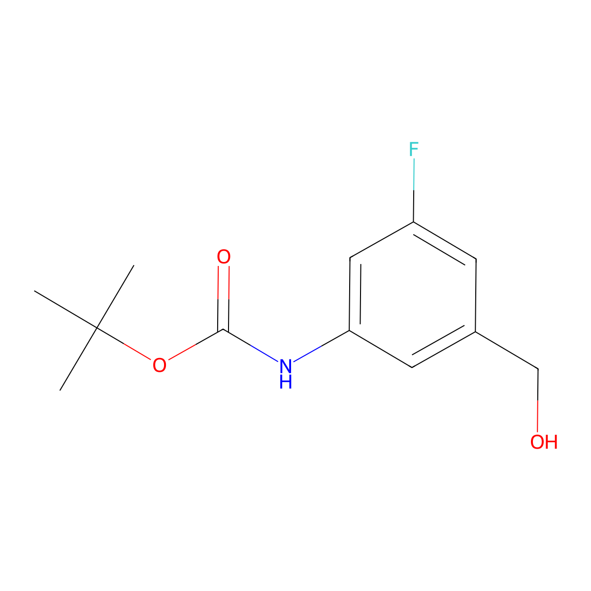 tert-butyl N-[3-fluoro-5-(hydroxymethyl)phenyl]carbamate molecular structure, CAS 1896184-26-1