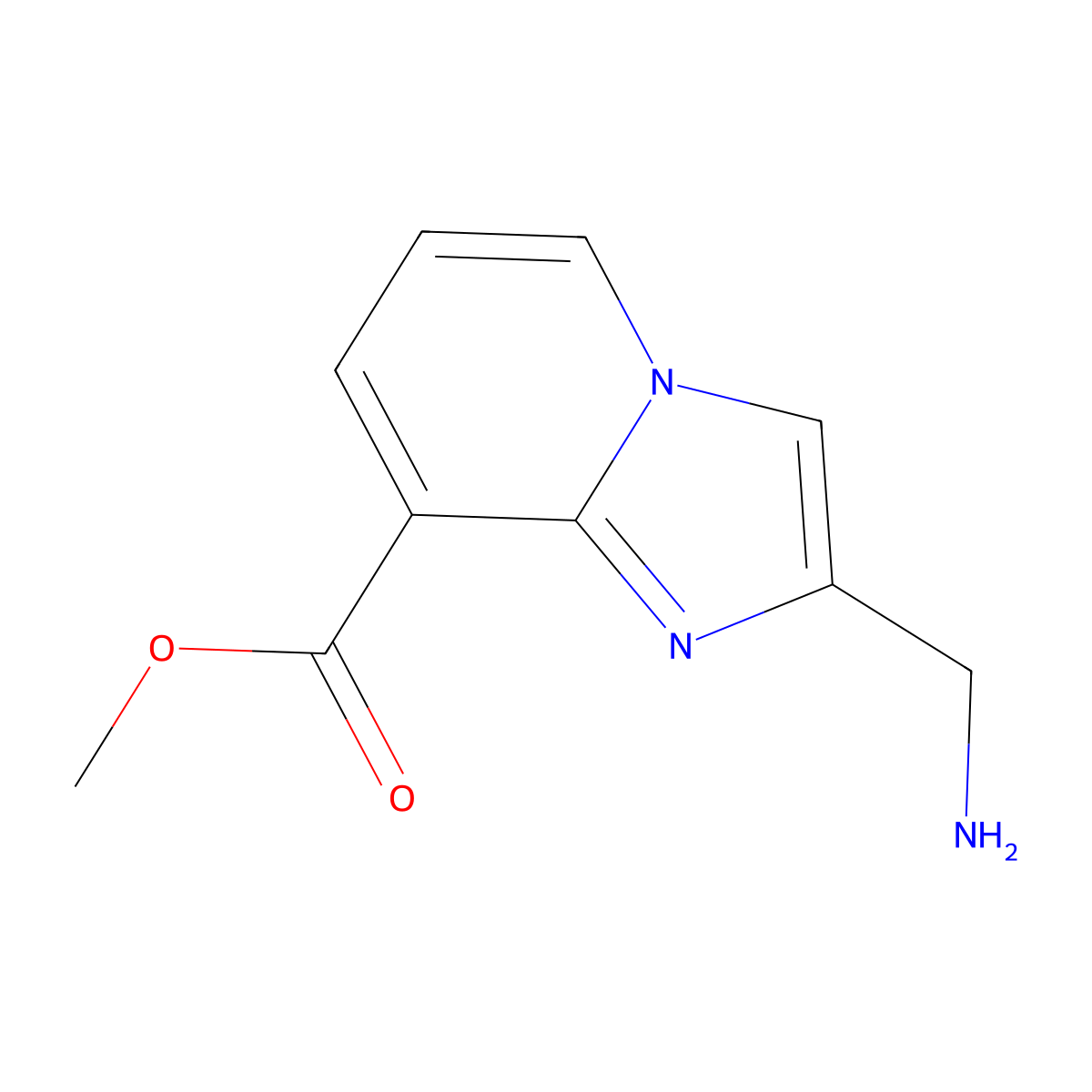 Methyl 2-(aminomethyl)imidazo[1,2-a]pyridine-8-carboxylate molecular structure, CAS 1896189-05-1