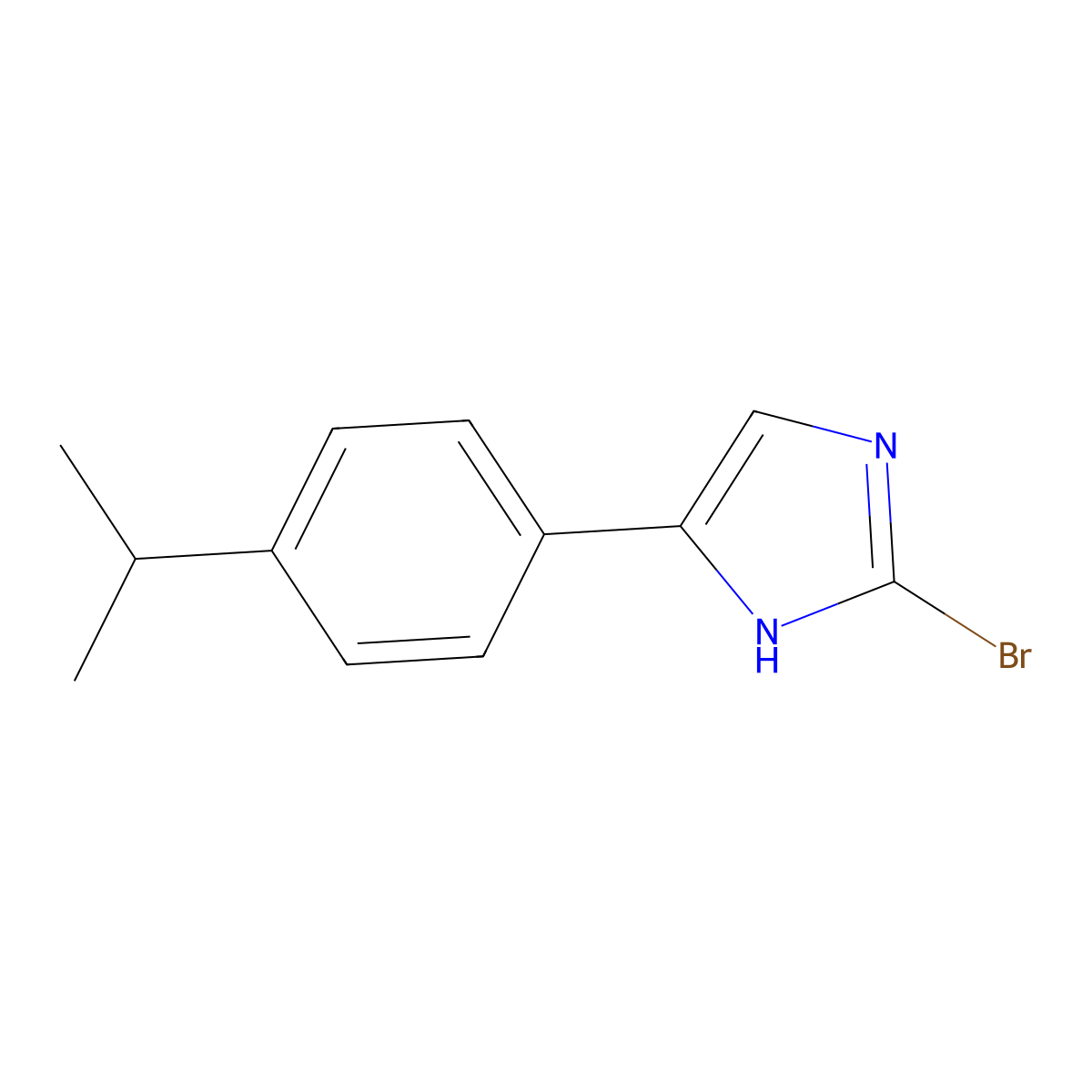 2-bromo-5-[4-(propan-2-yl)phenyl]-1H-imidazole molecular structure, CAS 1896192-15-6