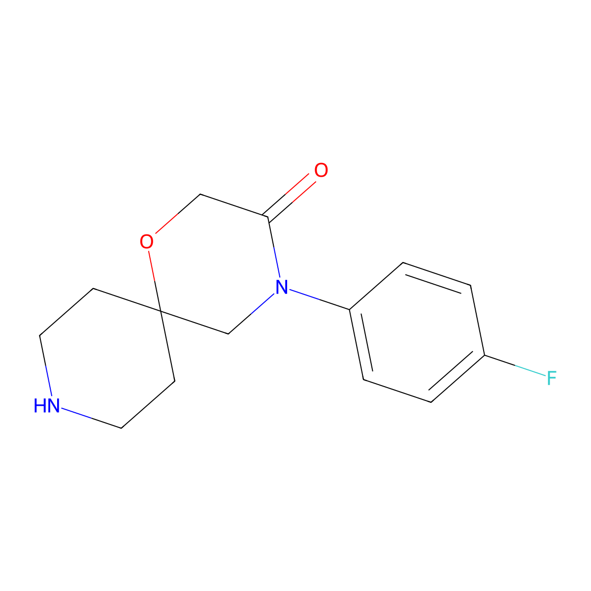 4-(4-Fluorophenyl)-1-oxa-4,9-diazaspiro[5.5]undecan-3-one molecular structure, CAS 1896199-71-5